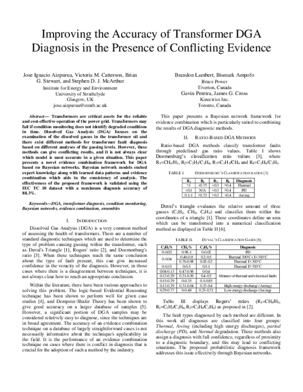 (PDF) Improving the accuracy of transformer DGA diagnosis in the ...