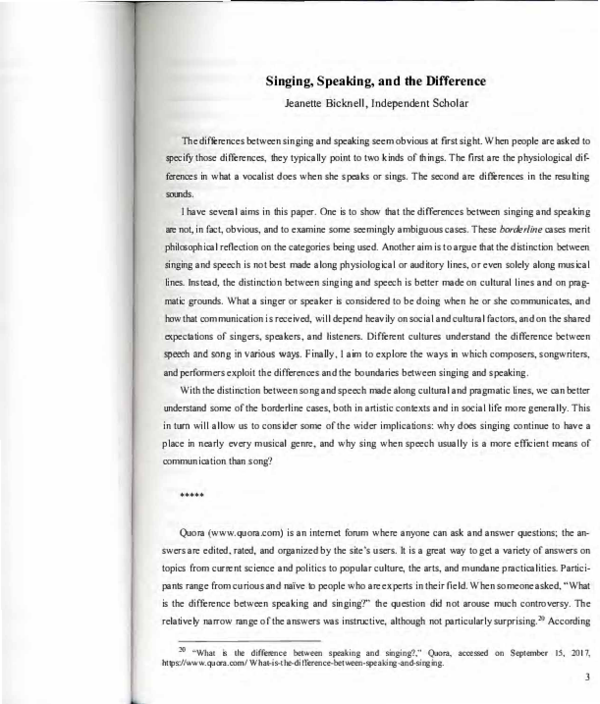 (PDF) Singing, Speaking, and the Difference | Jeanette Bicknell ...