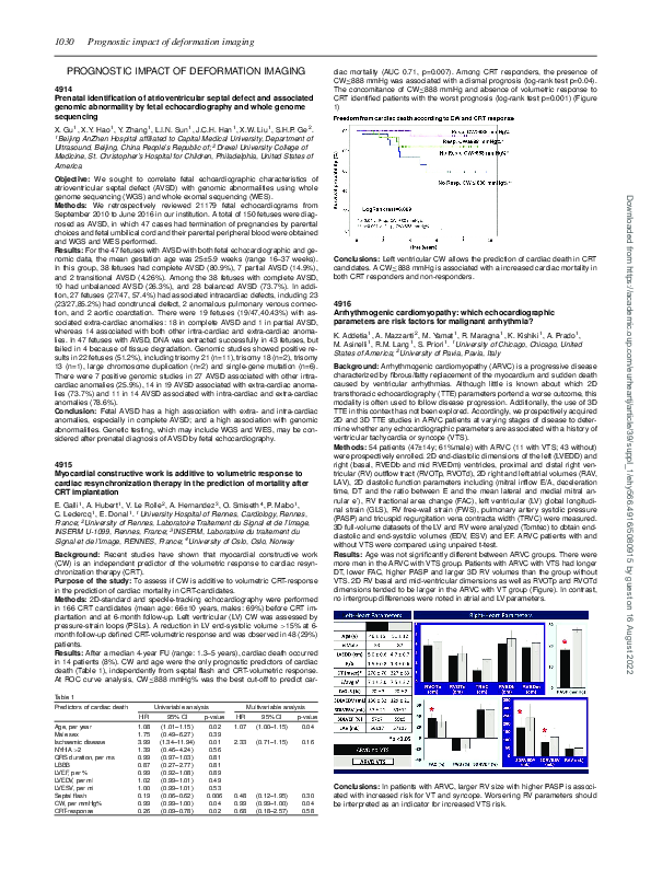 (PDF) 4916Arrhythmogenic cardiomyopathy: which echocardiographic ...