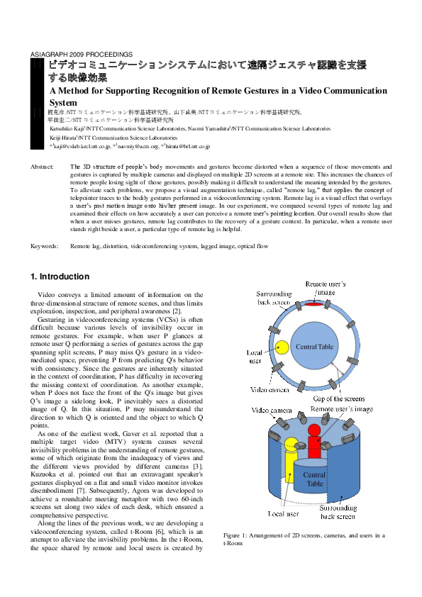 (PDF) A Method for Supporting Recognition of Remote Gestures in a Video ...