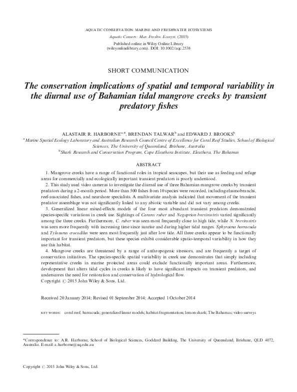 (PDF) The conservation implications of spatial and temporal variability ...