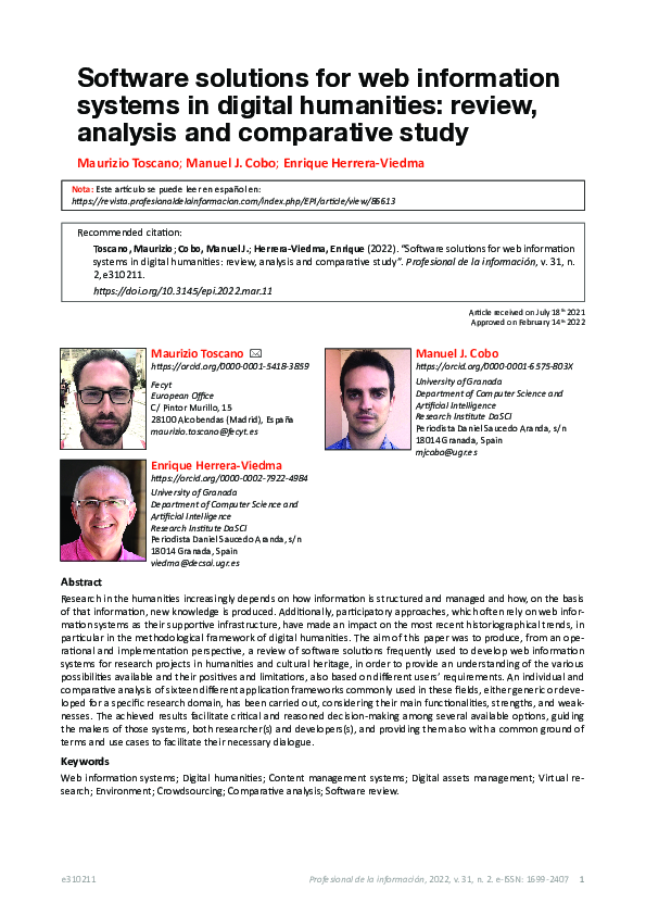(PDF) Software solutions for web information systems in digital ...