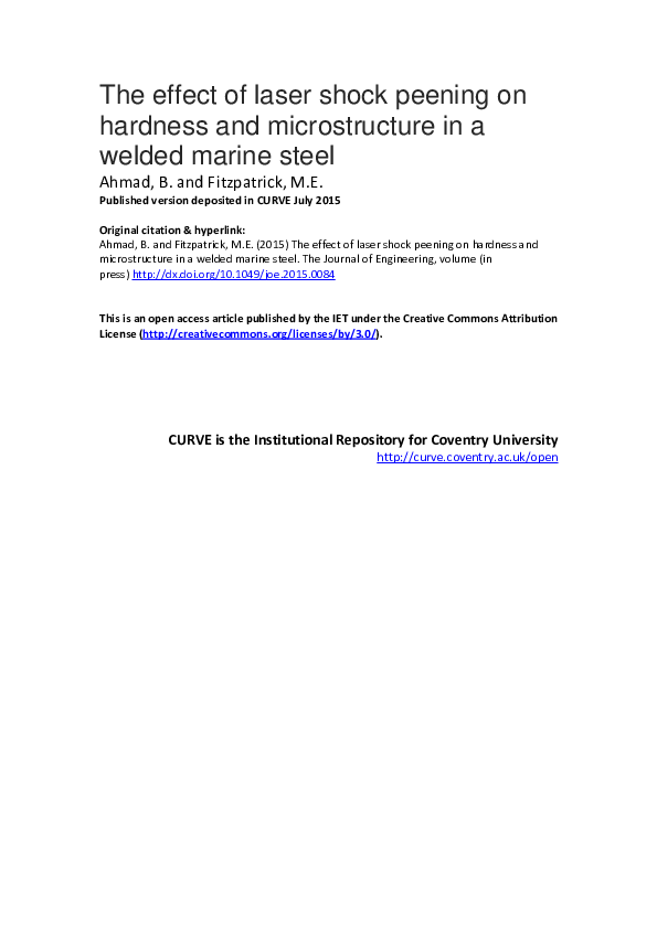 (PDF) The effect of laser shock peening on hardness and microstructure ...