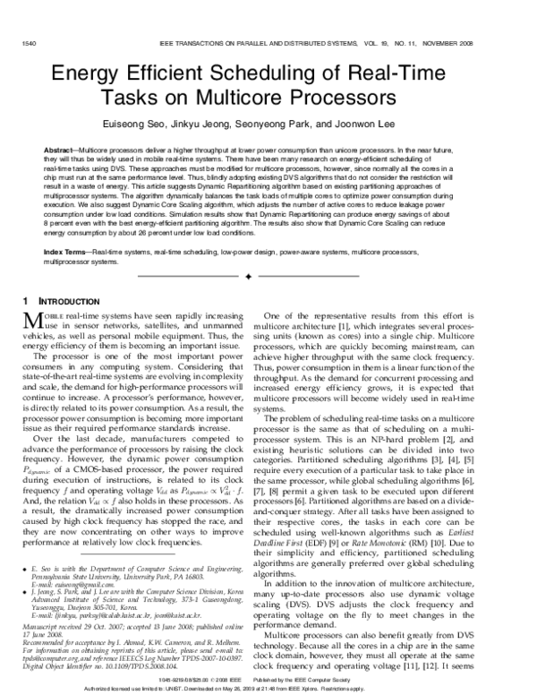 (PDF) Energy Efficient Scheduling of Real-Time Tasks on Multicore ...