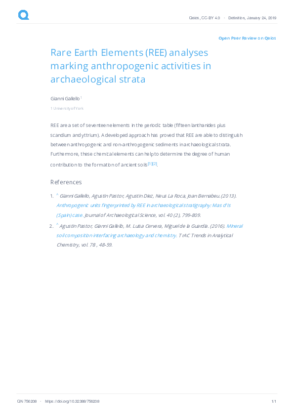 (PDF) Rare Earth Elements (REE) analyses marking anthropogenic ...