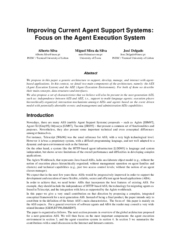 (PDF) Improving current agent support systems: Focus on the agent ...