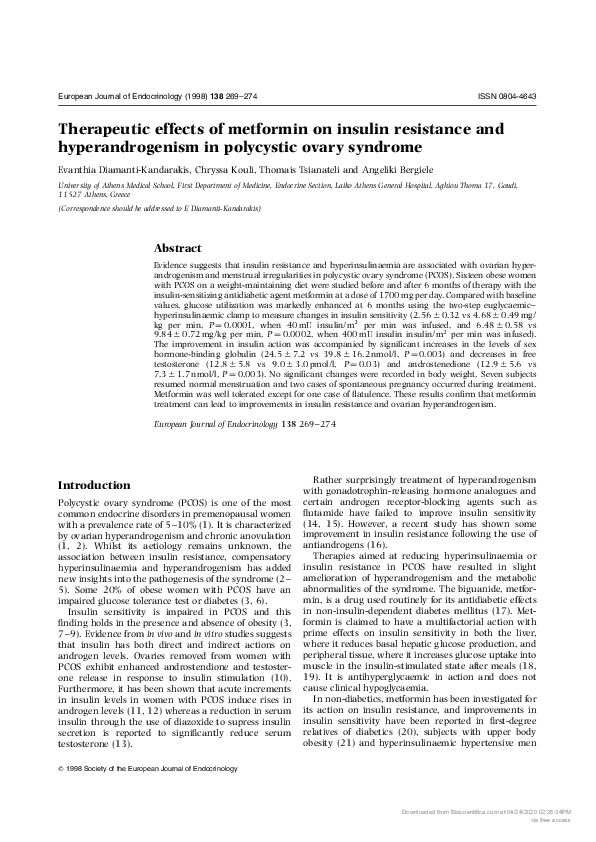(PDF) Therapeutic effects of metformin on insulin resistance and ...