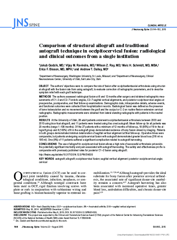 (PDF) Comparison of structural allograft and traditional autograft ...