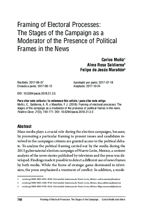 (PDF) Framing of Electoral Processes: The Stages of the Campaign as a ...