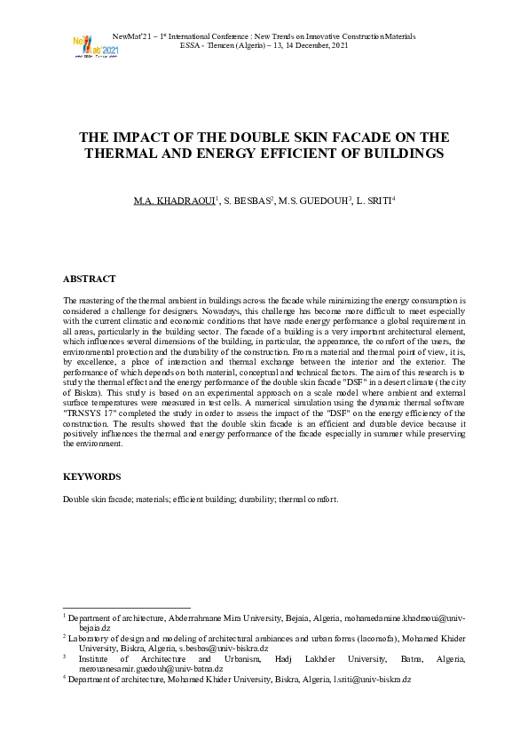 Image showcasing (PDF) THE IMPACT OF THE DOUBLE SKIN FACADE ON THE THERMAL AND ENERGY ...