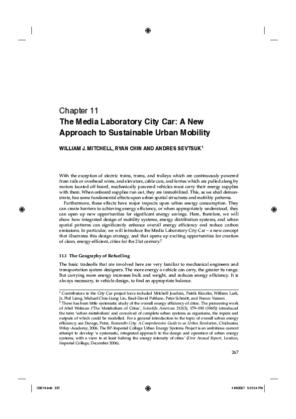 (PDF) The Media Laboratory City Car: A New Approach to Sustainable ...
