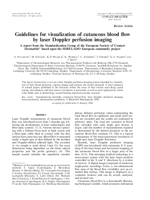 (PDF) Guidelines for visualization of cutaneous blood flow by laser ...