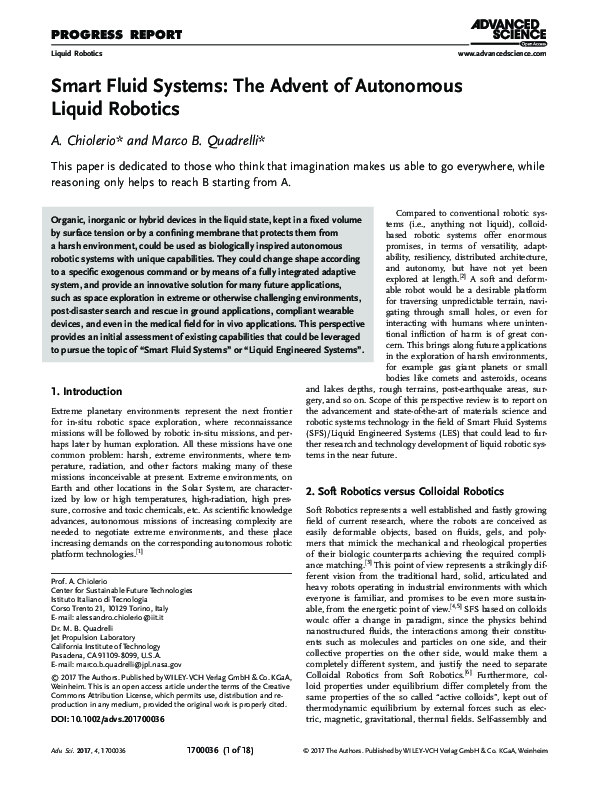 (PDF) Smart Fluid Systems: The Advent of Autonomous Liquid Robotics
