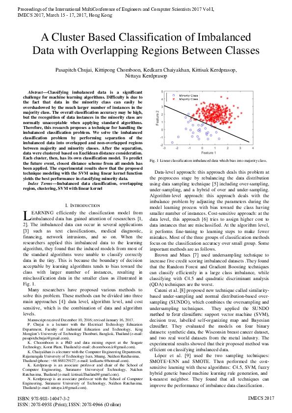 (PDF) A Cluster Based Classification of Imbalanced Data with ...
