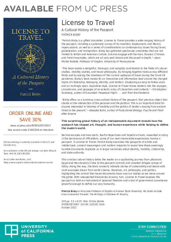 PDF) License to Travel: A Culture History of the Passport