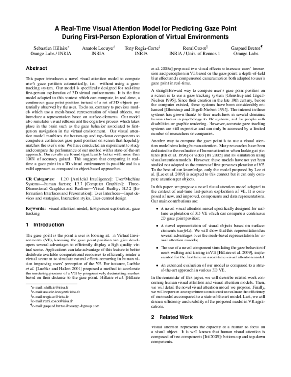 (PDF) A real-time visual attention model for predicting gaze point ...