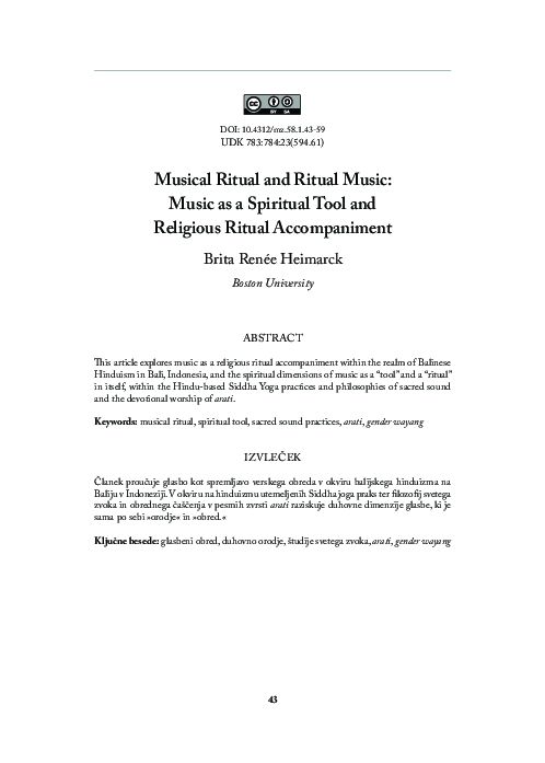 (PDF) Musical Ritual and Ritual Music