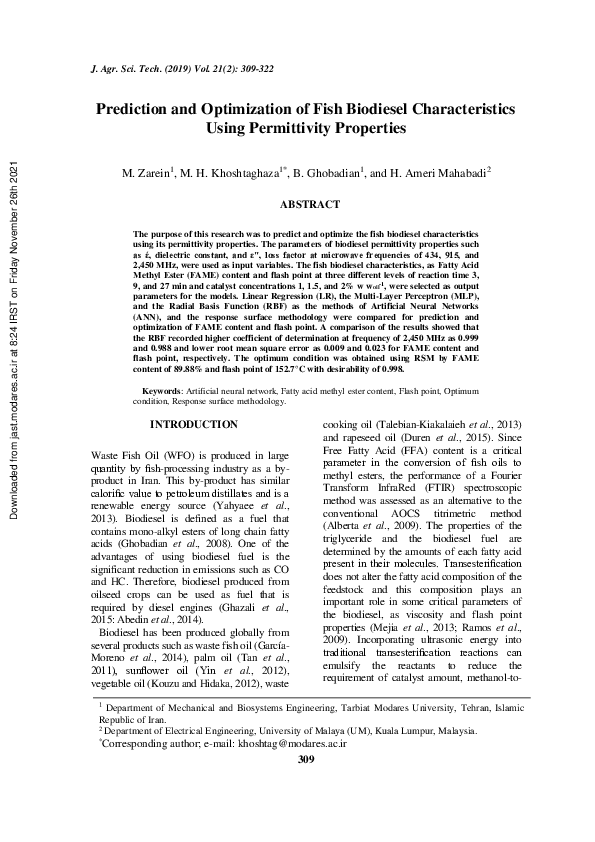 (PDF) Prediction and optimization of fish biodiesel characteristics ...