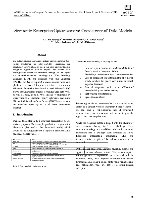 (PDF) Semantic Enterprise Optimizer and Coexistence of Data Models