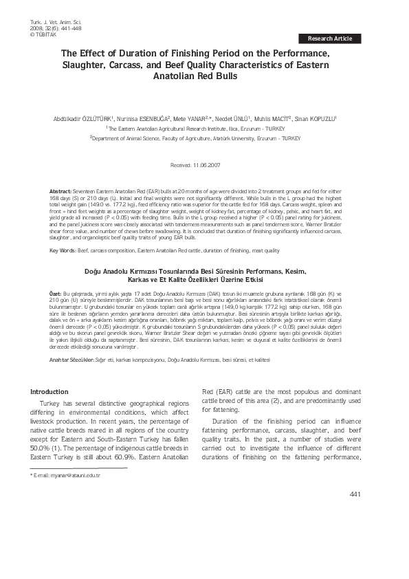 (PDF) The effect of duration of finishing period on the performance ...