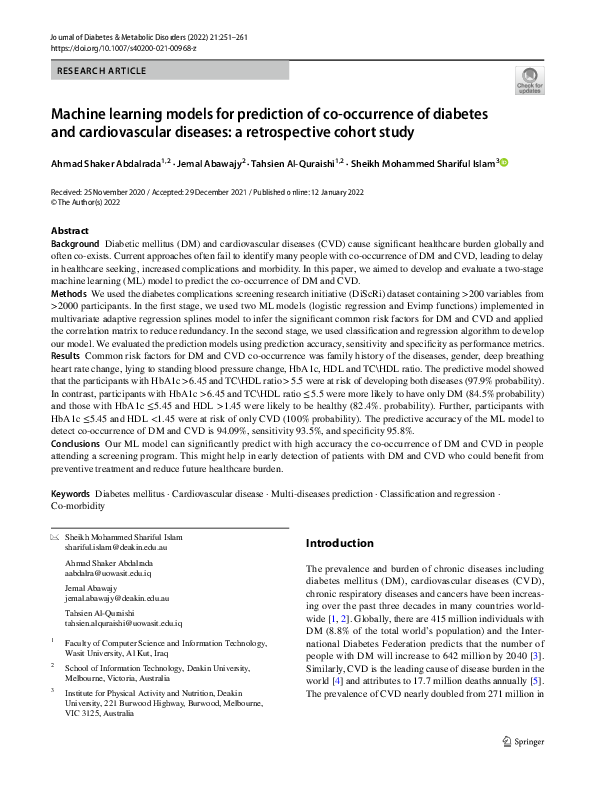 (PDF) Machine learning models for prediction of co-occurrence of ...