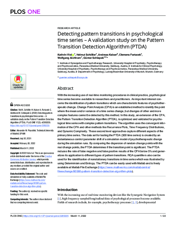 (PDF) Detecting pattern transitions in psychological time series – A ...