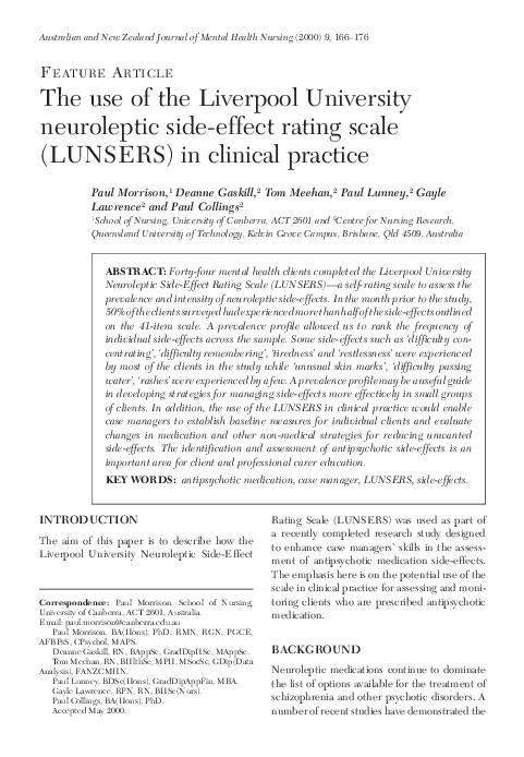 (PDF) The use of the Liverpool University neuroleptic side-effect ...