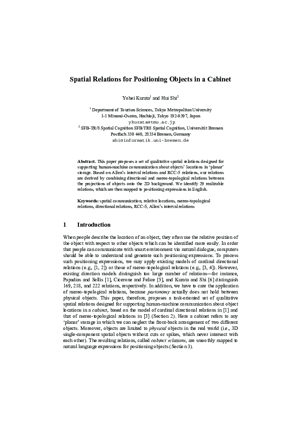 (PDF) Spatial Relations for Positioning Objects in a Cabinet