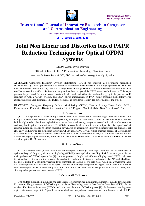 (PDF) Joint Non Linear and Distortion based PAPR Reduction Technique ...