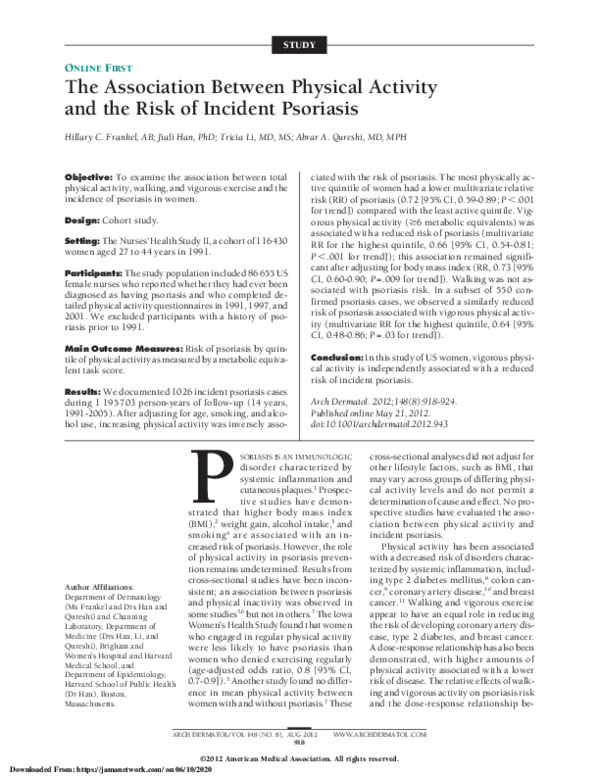 (PDF) The Association Between Physical Activity and the Risk of ...
