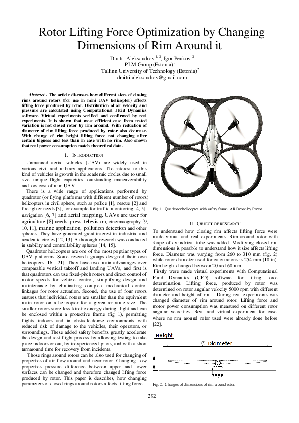 (PDF) Rotor Lifting Force Optimization by Changing Dimensions of Rim ...
