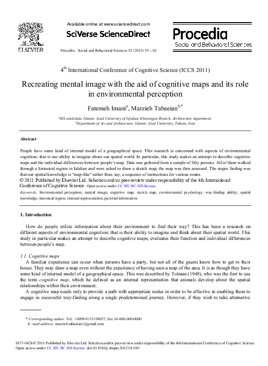 (PDF) Recreating mental image with the aid of cognitive maps and its ...