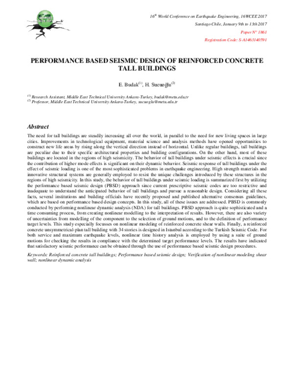 (PDF) Performance Based Seismic Design of Reinforced Concrete
