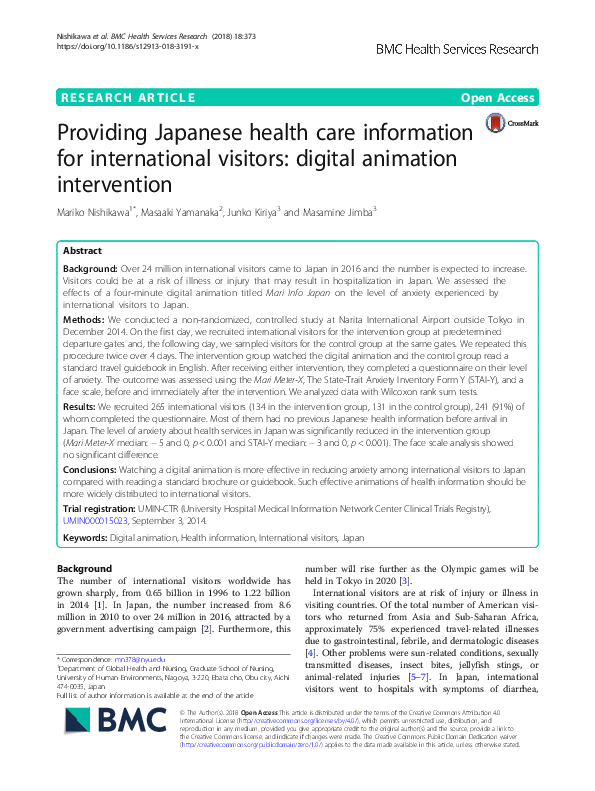 (PDF) Providing Japanese health care information for international ...