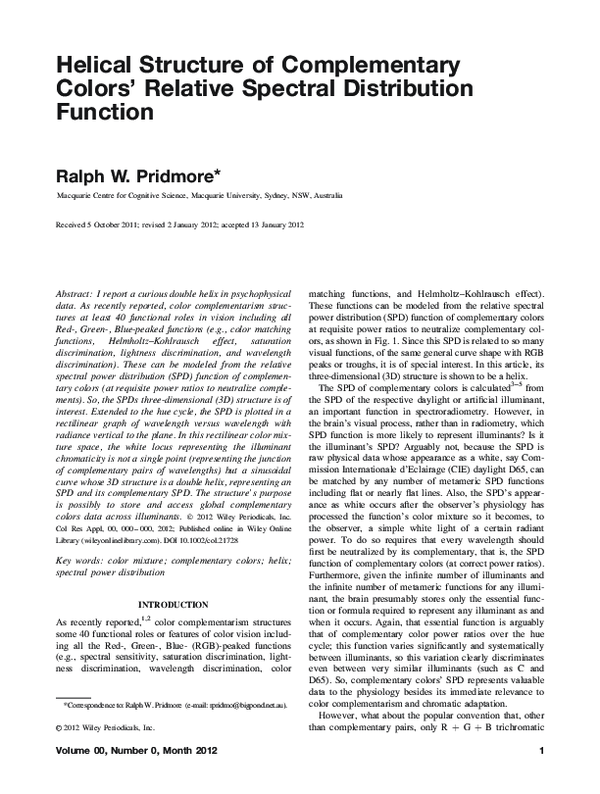 (PDF) Helical structure of complementary colors' relative spectral ...