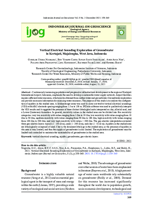 (PDF) Vertical Electrical Sounding Exploration of Groundwater in ...