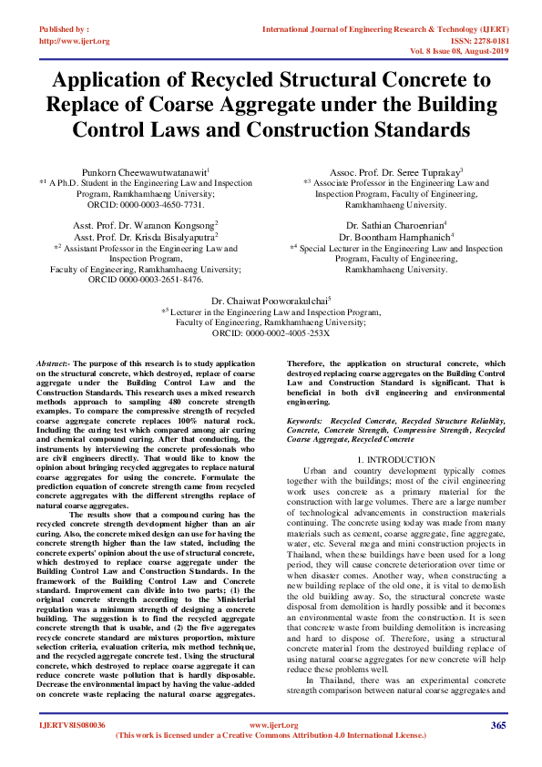 (PDF) Application of Recycled Structural Concrete to Replace of Coarse ...