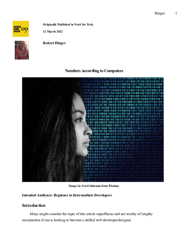(PDF) Numbers according to computers
