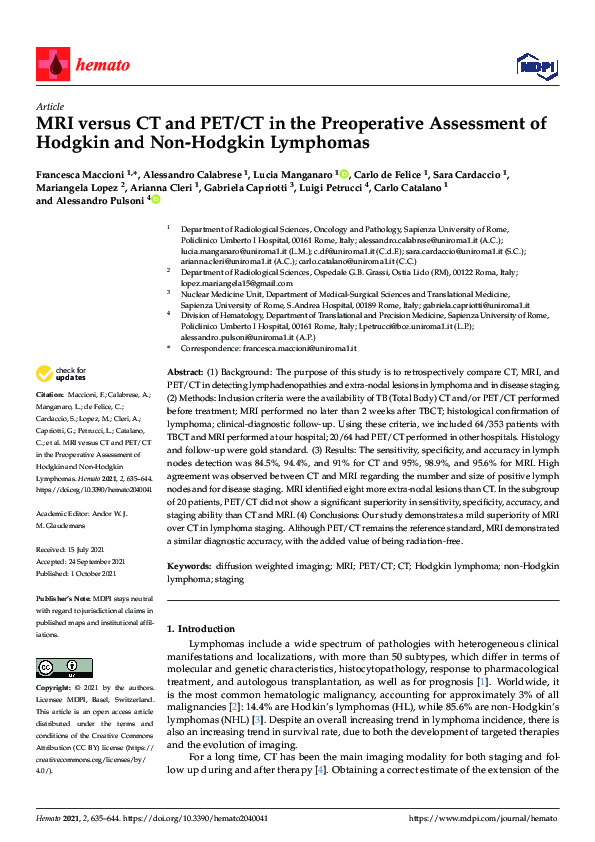 (PDF) MRI versus CT and PET/CT in the Preoperative Assessment of ...