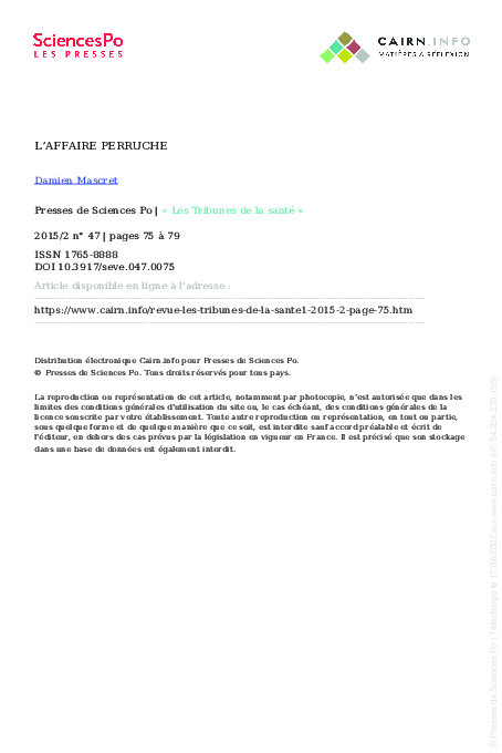 (PDF) L’affaire Perruche Damien Mascret Academia.edu