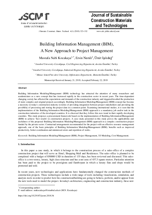 (PDF) Building Information Management (BIM), A New Approach to Project ...