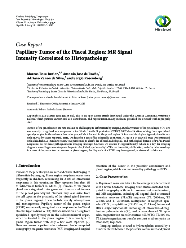 (PDF) Papillary Tumor of the Pineal Region: MR Signal Intensity ...
