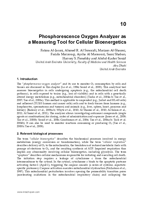 (PDF) Phosphorescence Oxygen Analyzer as a Measuring Tool for Cellular ...