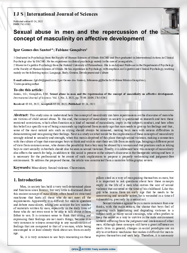 (PDF) Sexual abuse in men and the repercussion of the concept of ...