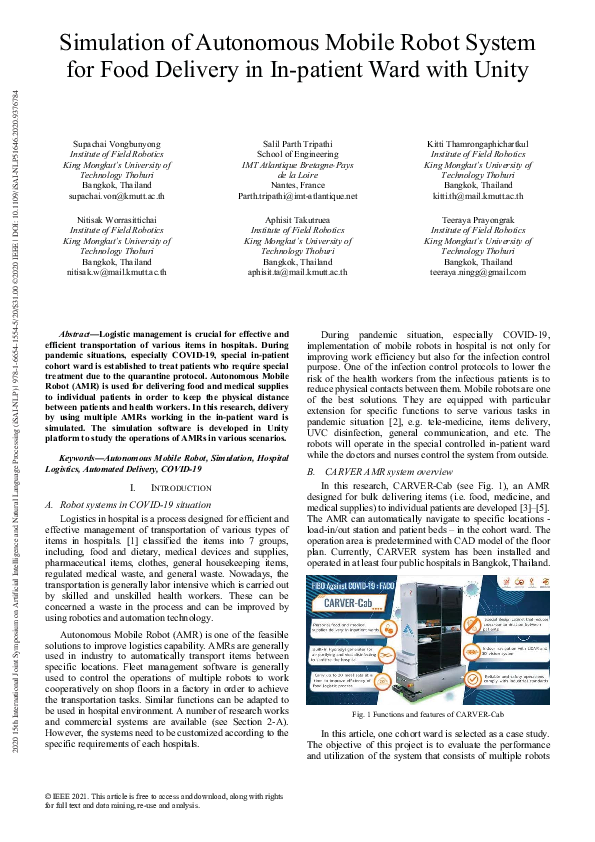 (PDF) Simulation of Autonomous Mobile Robot System for Food Delivery in ...