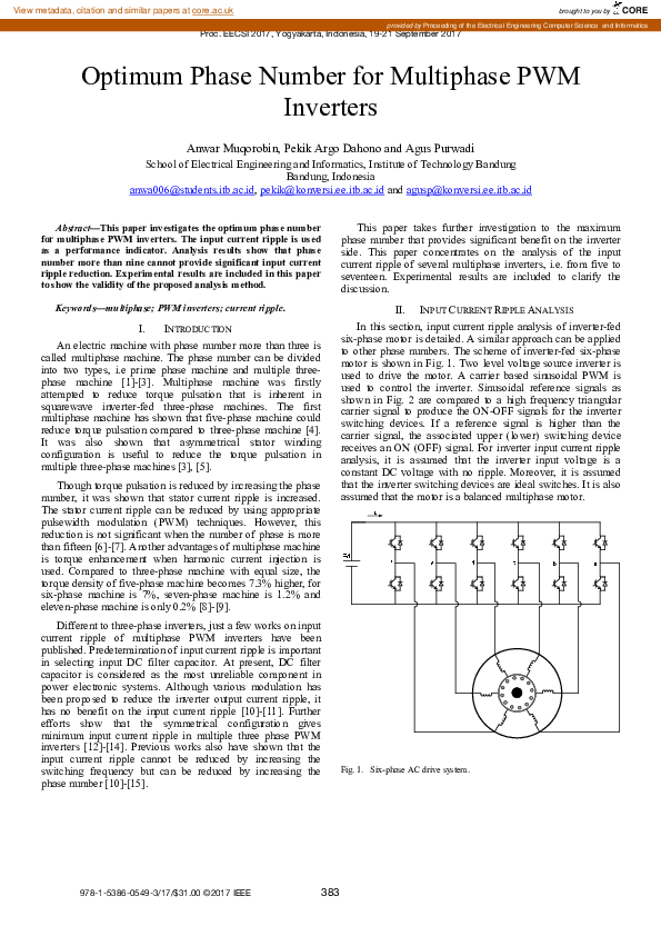 (PDF) Optimum Phase Number for Multiphase PWM Inverters
