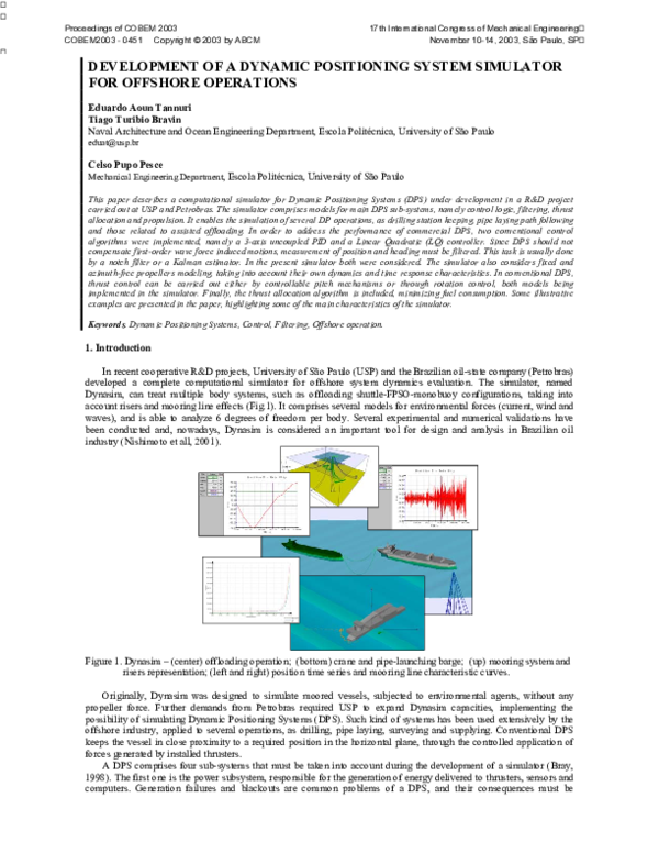 (PDF) Development of a dynamic positioning system simulator for ...
