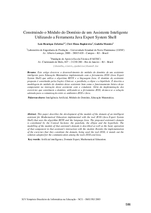 (PDF) Construindo o Módulo do Domínio de um Assistente Inteligente ...