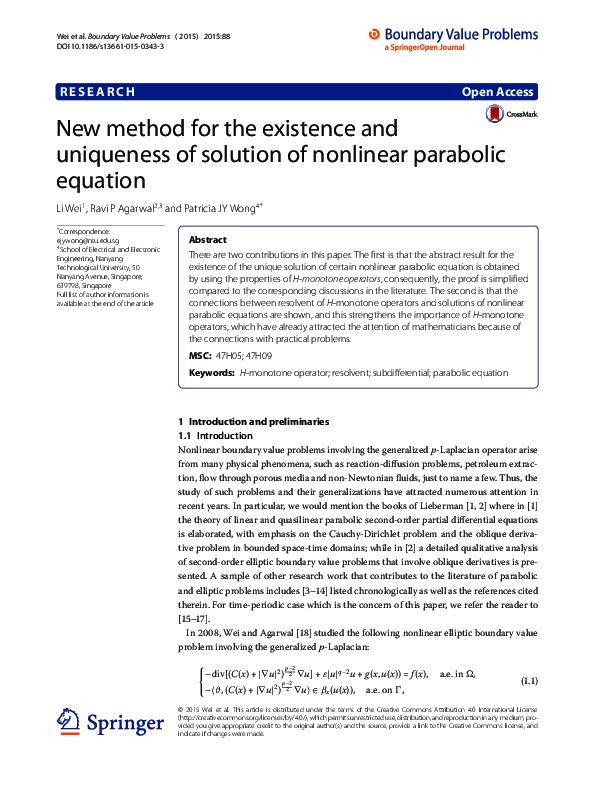 (PDF) New method for the existence and uniqueness of solution of ...