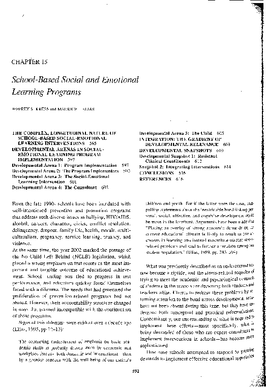 (PDF) School-Based Social and Emotional Learning Programs